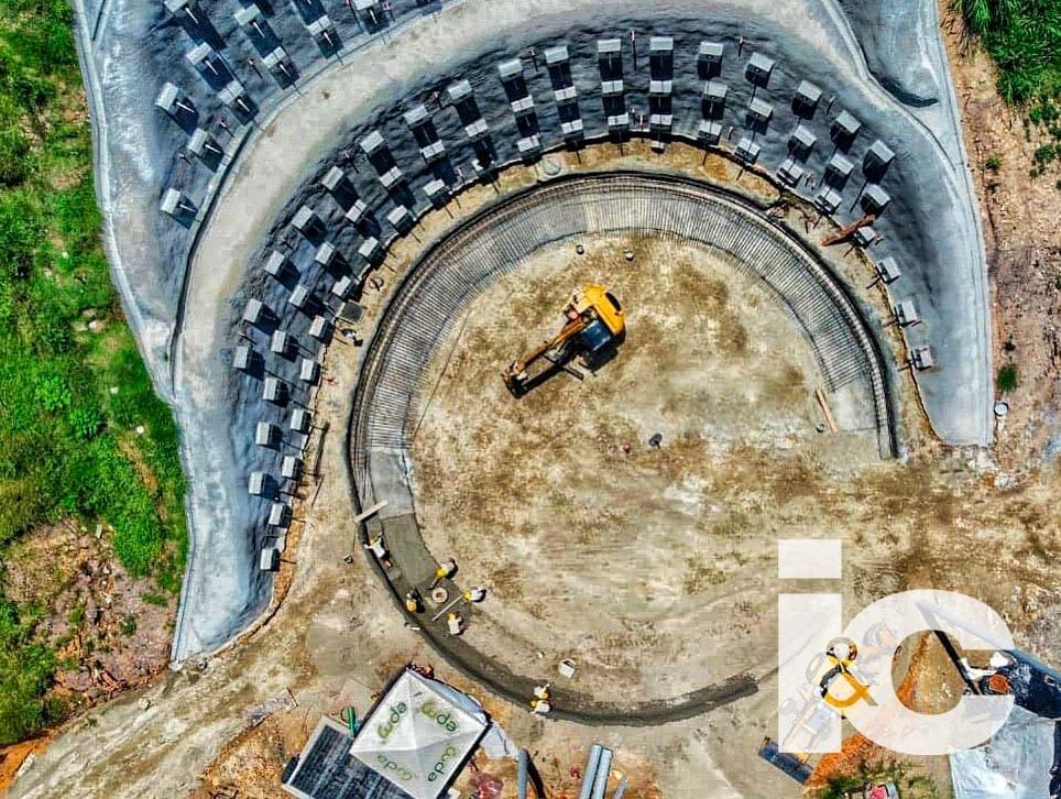 Ingenieria y Contratos. Obras de soil nailing y estabilizacion de terreno para construccion de tanques de agua en La Estrella, Antioquia, Colombia